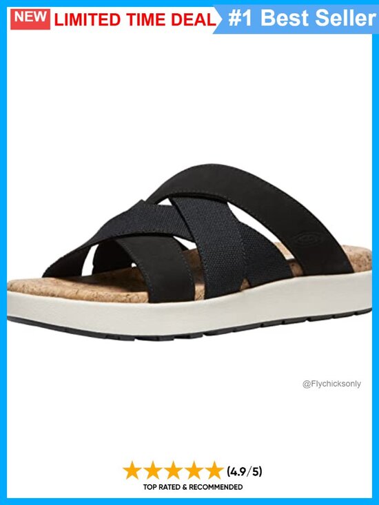 Shoes - KEEN Elle Mixed Slide Oiled Leather Slip On Platform Sandal